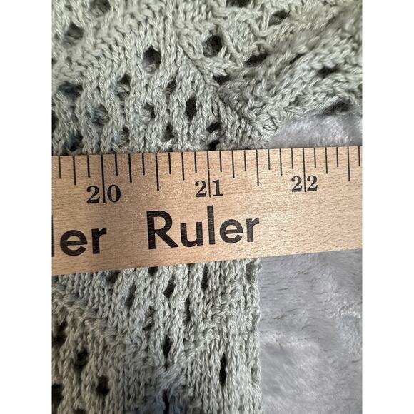 Massive Luxury Mens Large Sage Green Knit Polo Short Sleeve Pocket NYC - Picture 8 of 9